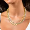 76ctw Bezel-Set Multi-cut White Sapphire Statement Necklace