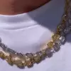 76ctw Bezel-Set Multi-cut White Sapphire Statement Necklace