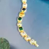 30ctw Multi-cut Multicolor Sapphire Statement Bracelet