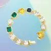 30ctw Multi-cut Multicolor Sapphire Statement Bracelet