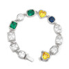 30ctw Multi-cut Multicolor Sapphire Statement Bracelet