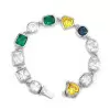 30ctw Multi-cut Multicolor Sapphire Statement Bracelet