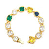 30ctw Multi-cut Multicolor Sapphire Statement Bracelet