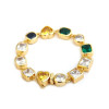 30ctw Multi-cut Multicolor Sapphire Statement Bracelet