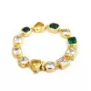 30ctw Multi-cut Multicolor Sapphire Statement Bracelet