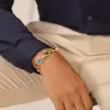 22ctw Multi-cut Multicolor Sapphire Statement Bracelet