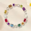 22ctw Multi-cut Multicolor Sapphire Statement Bracelet