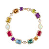 22ctw Multi-cut Multicolor Sapphire Statement Bracelet