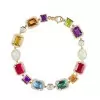 22ctw Multi-cut Multicolor Sapphire Statement Bracelet