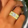 3.8ct Round Cut White Sapphire Contempariry Engagement Ring