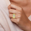 3.8ct Round Cut White Sapphire Contempariry Engagement Ring