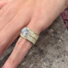 3.8ct Round Cut White Sapphire Contempariry Engagement Ring