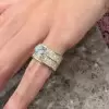 3.8ct Round Cut White Sapphire Contempariry Engagement Ring