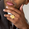 6ctw White Sapphire Paved Gold Tone Skull Ring