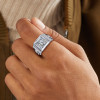 5.6ct Princess Cut Machenical Style Men's Ring
