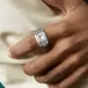5.6ct Princess Cut Machenical Style Men's Ring