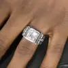 5.6ct Princess Cut Machenical Style Men's Ring