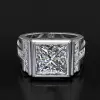 5.6ct Princess Cut Machenical Style Men's Ring