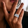 5.6ct Princess Cut Machenical Style Men's Ring