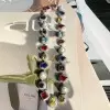 100ctw Multi-cut Multicolor Sapphire Halo Statement Necklace