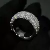 4ctw Round Cut Scattered Paved Men's Ring