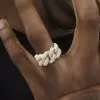 15MM White Sapphire Paved Cuban Link Ring