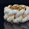 15MM White Sapphire Paved Cuban Link Ring