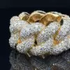 15MM White Sapphire Paved Cuban Link Ring