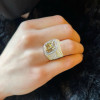 9.5ct Asscher Cut Yellow Sapphire Bold Men's Ring