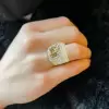 9.5ct Asscher Cut Yellow Sapphire Bold Men's Ring