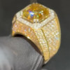 9.5ct Asscher Cut Yellow Sapphire Bold Men's Ring