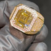 9.5ct Asscher Cut Yellow Sapphire Bold Men's Ring