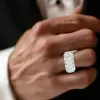 16ctw Baguette and Emerald Cut Three-side Eternity Ring