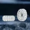 16ctw Baguette and Emerald Cut Three-side Eternity Ring