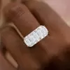 16ctw Baguette and Emerald Cut Three-side Eternity Ring