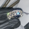 16ctw Baguette and Emerald Cut Three-side Eternity Ring