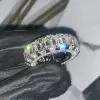 16ctw Baguette and Emerald Cut Three-side Eternity Ring