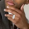 16ctw Baguette and Emerald Cut Three-side Eternity Ring