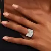8ct Radiant Cut Three-Side Paved Men's Engagement Ring