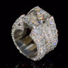 8ct Radiant Cut Three-Side Paved Men's Engagement Ring