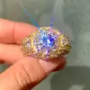3ct Round Cut Bold Wide Men's Cocktail Ring