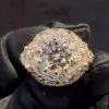 3ct Round Cut Bold Wide Men's Cocktail Ring