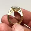 3.8ct Bezel-set Round Cut Modern Men's Engagement Ring