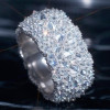 7ctw Reverse-set White Sapphire Milgrain Bold Cocktail Ring