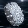 7ctw Reverse-set White Sapphire Milgrain Bold Cocktail Ring