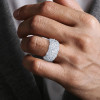 7ctw Reverse-set White Sapphire Milgrain Bold Cocktail Ring