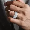 7ctw Reverse-set White Sapphire Milgrain Bold Cocktail Ring