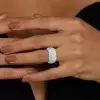 7ctw Reverse-set White Sapphire Milgrain Bold Cocktail Ring