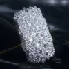 7ctw Reverse-set White Sapphire Milgrain Bold Cocktail Ring