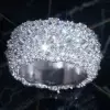 7ctw Reverse-set White Sapphire Milgrain Bold Cocktail Ring